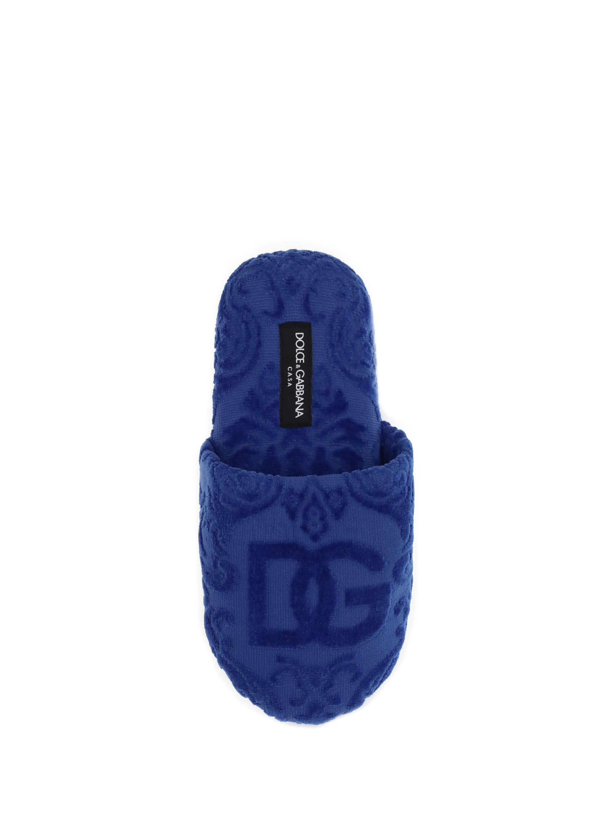 DOLCE &amp; GABBANA L jacquard cotton terry slippers