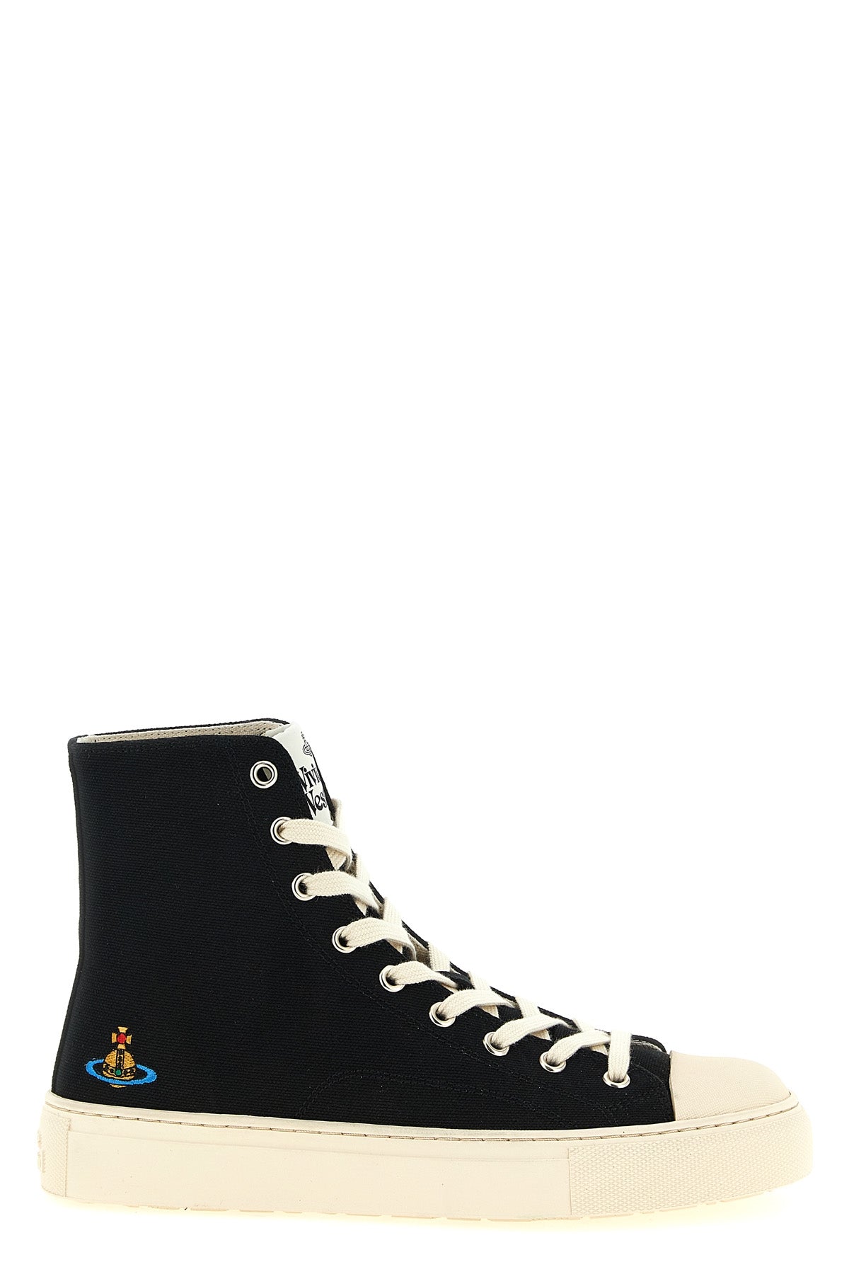 high-top plimsoll cotton canvas sneakers