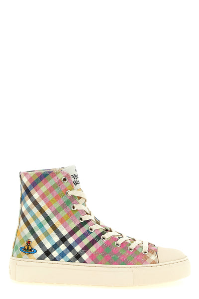 plimsoll high-top sneakers in cotton canvas canvas
