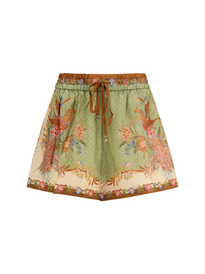 indra relaxed silk drawstring shorts