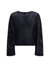 perforated boatneck jumper
