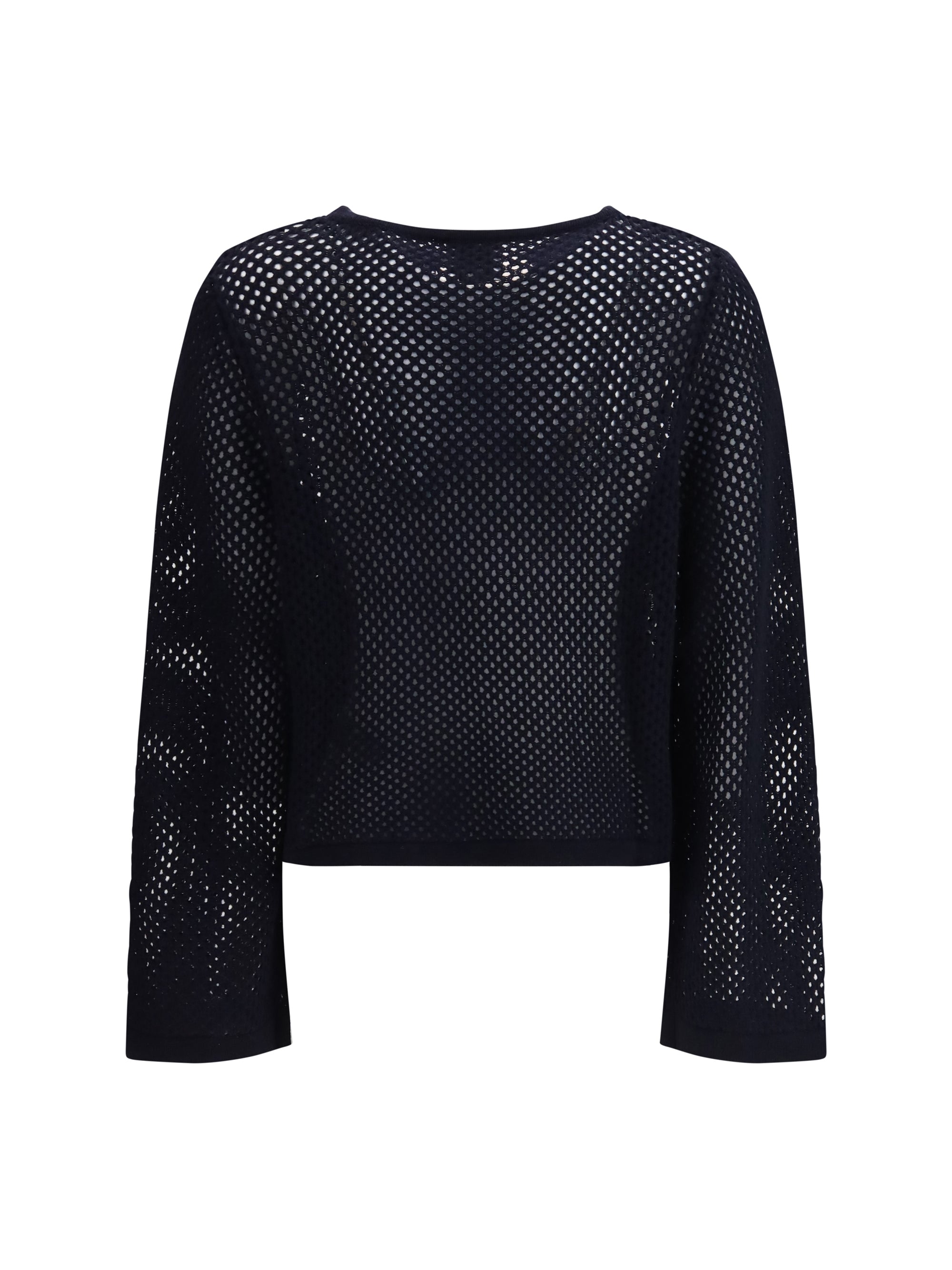 perforated boatneck jumper