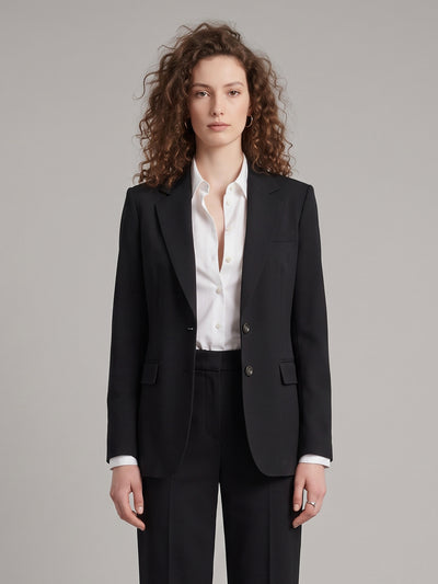 single-breasted jacket in stretch canvas