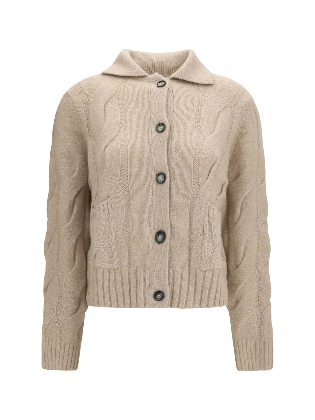 ALLUDE M cashmere and silk sweater with buttons