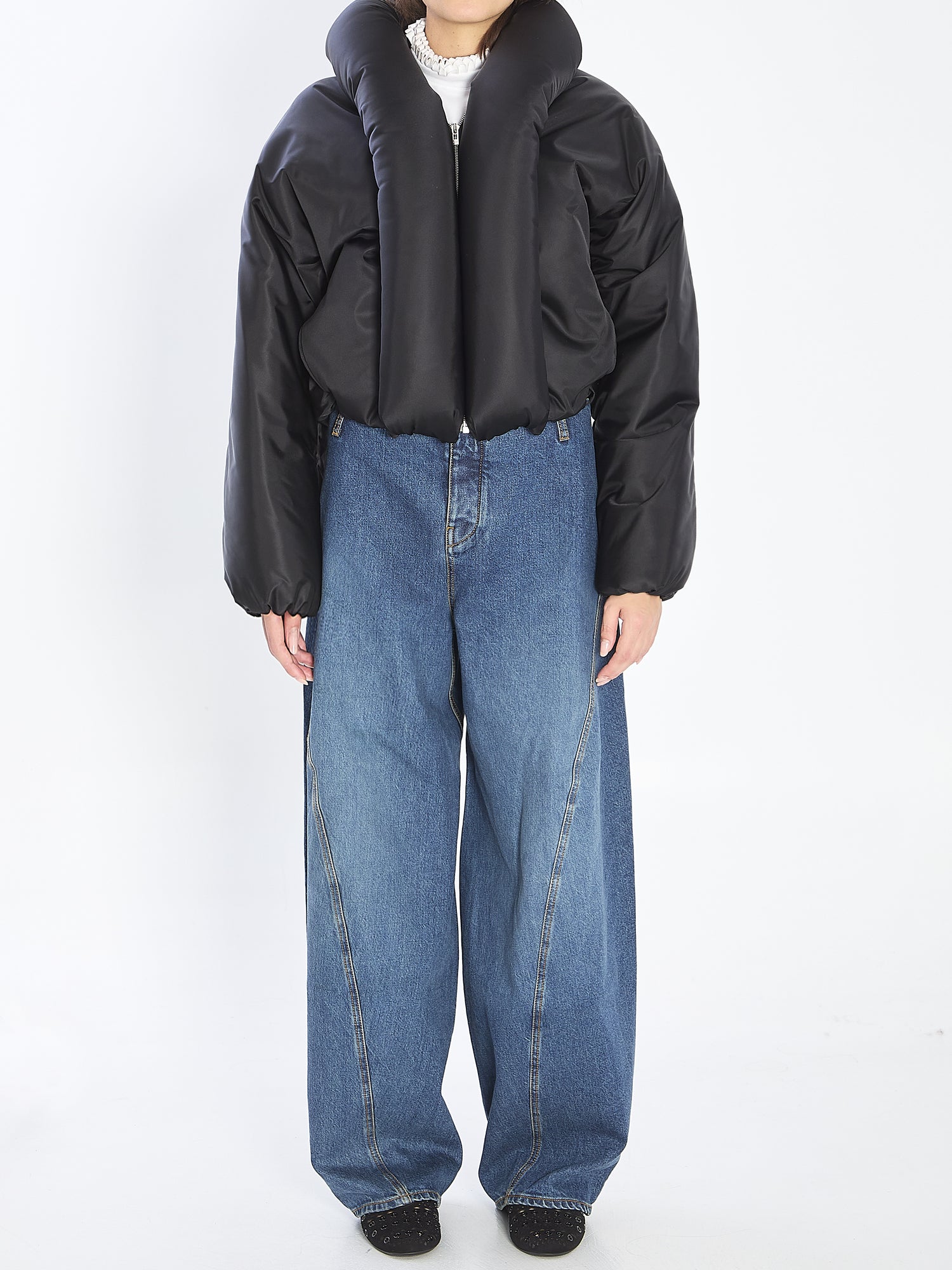 ALAIA 36 padded bomber jacket in taffetà 