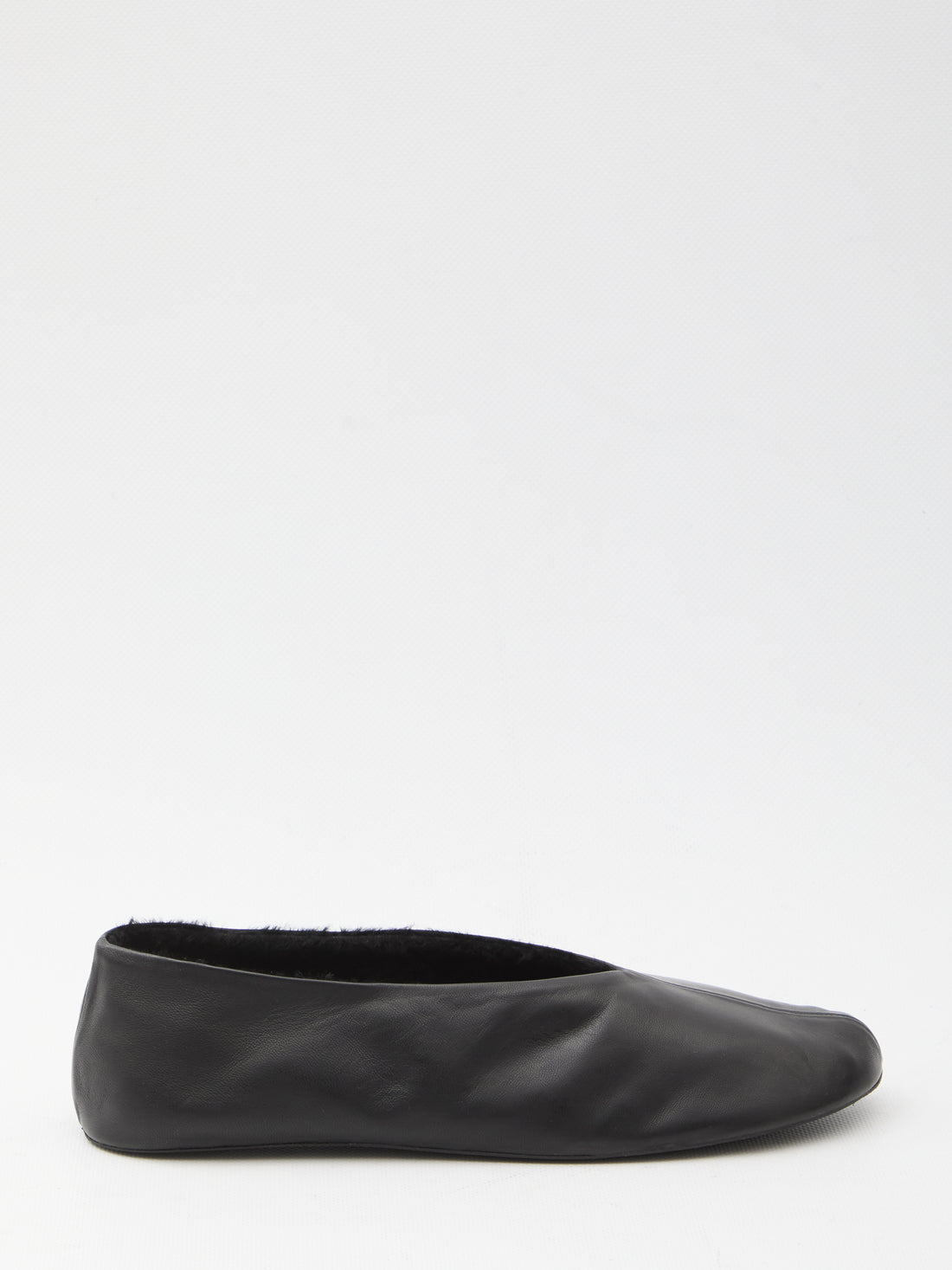 THE ROW 39 stella leather and shearling slipper