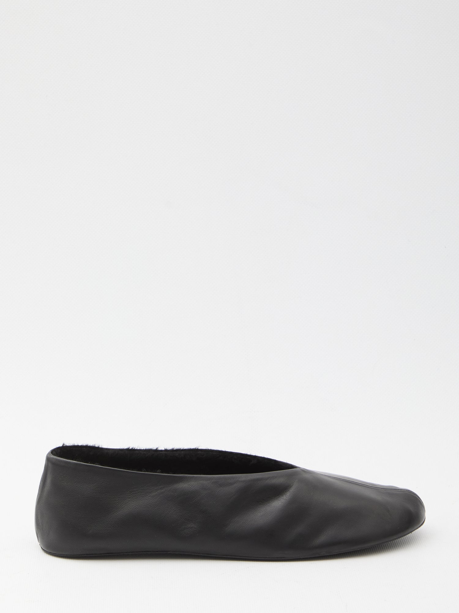THE ROW 39 stella leather and shearling slipper