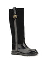 high suede and smooth leather boots