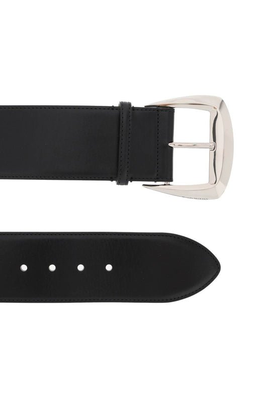 geometric buckle waist belt