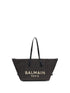 BALMAIN OS track shoulder bag in leather and raffia