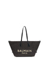 track shoulder bag in leather and raffia