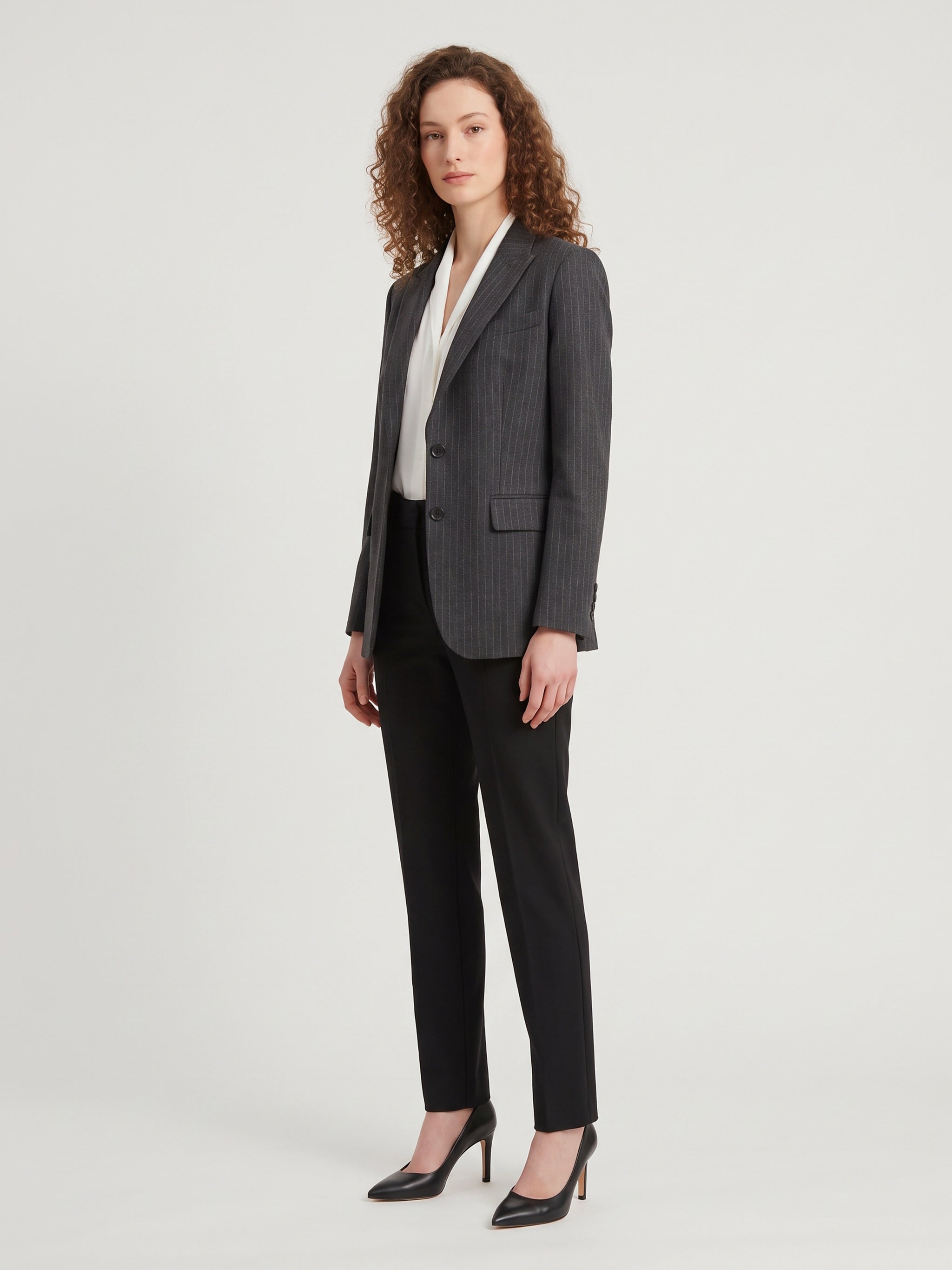 pinstripe single-breasted jacket