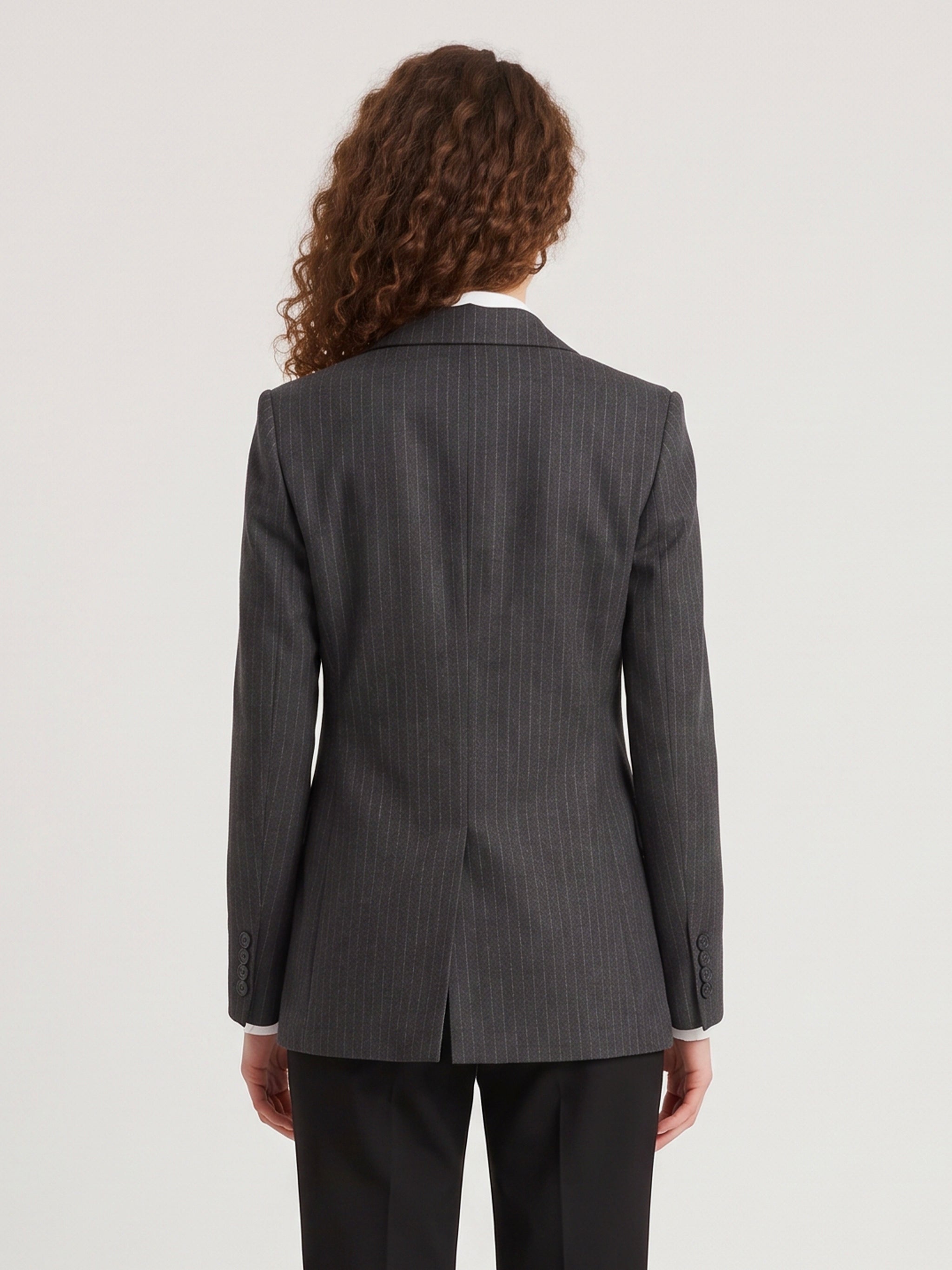 pinstripe single-breasted jacket