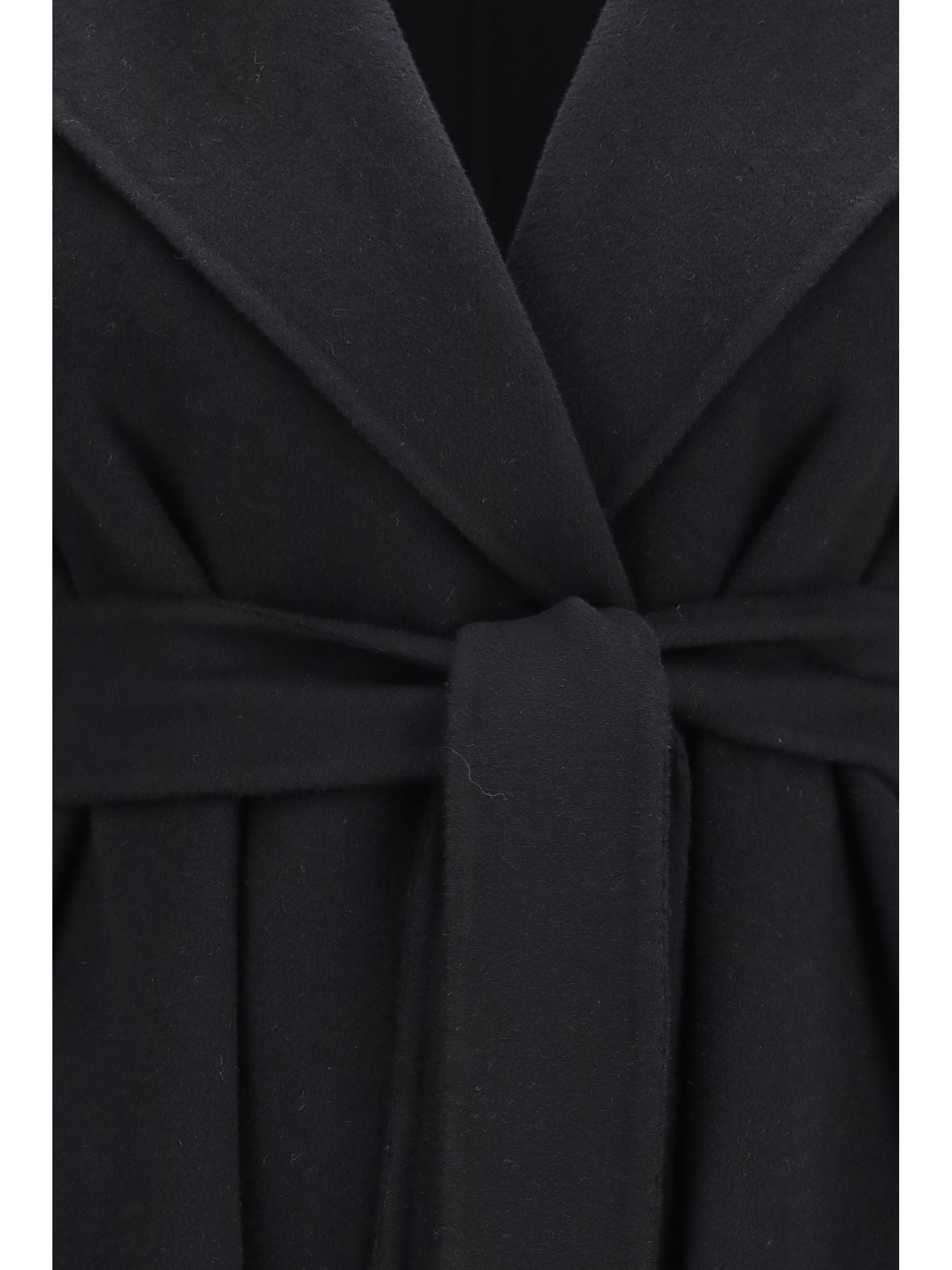 long robe coat in wool, cashmere and silk