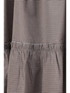 checked cotton skirt with gathered waist