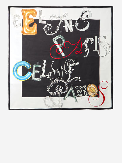 CELINE OS silk twill carré