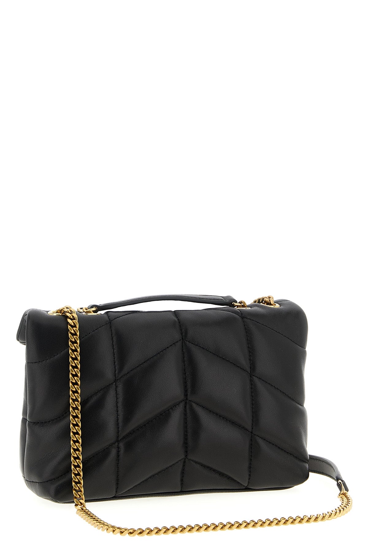 puffer toy quilted leather shoulder bag