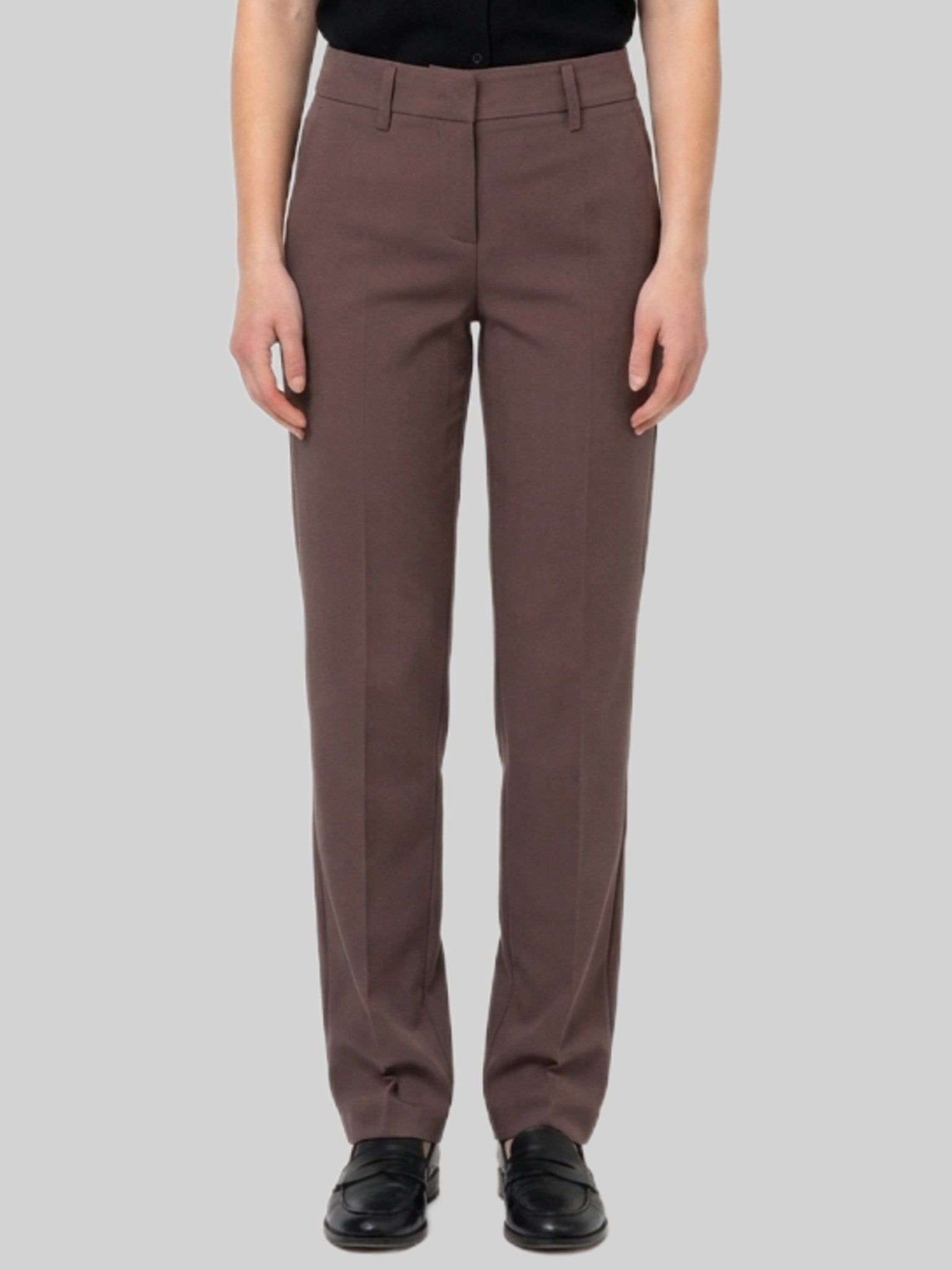 coffee stretch canvas trousers