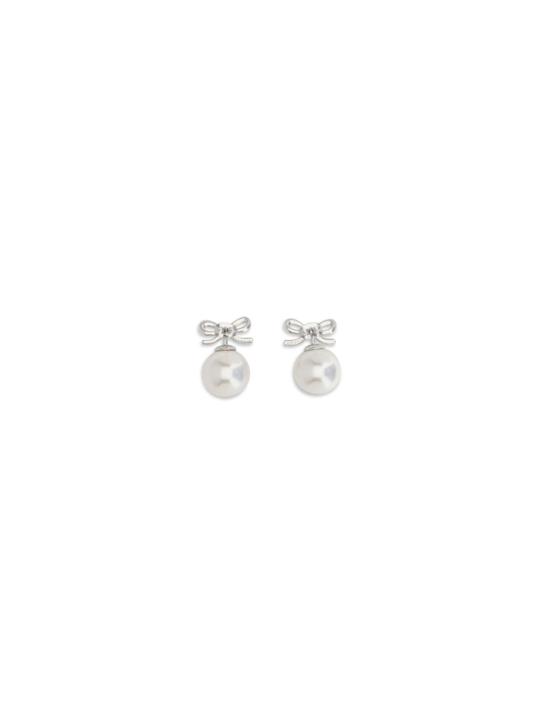 SELF-PORTRAIT OS crystal bow earrings with pearl