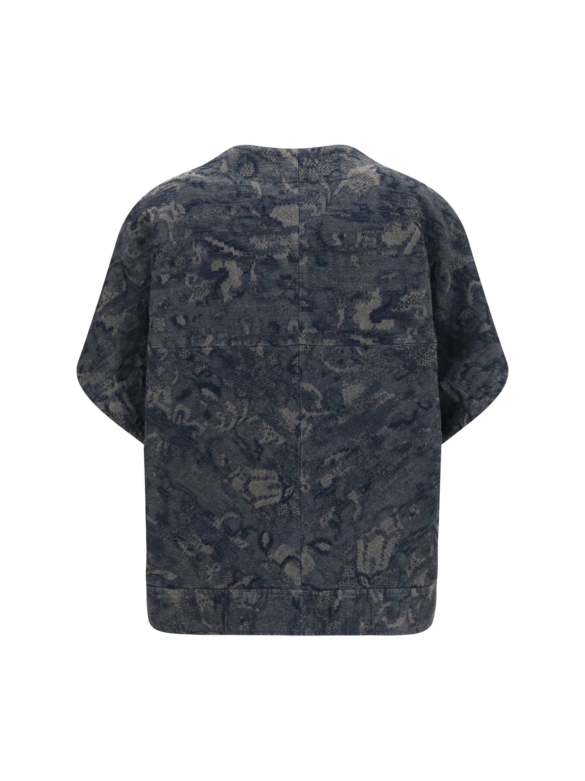 jacket in oversized floral jacquard denim
