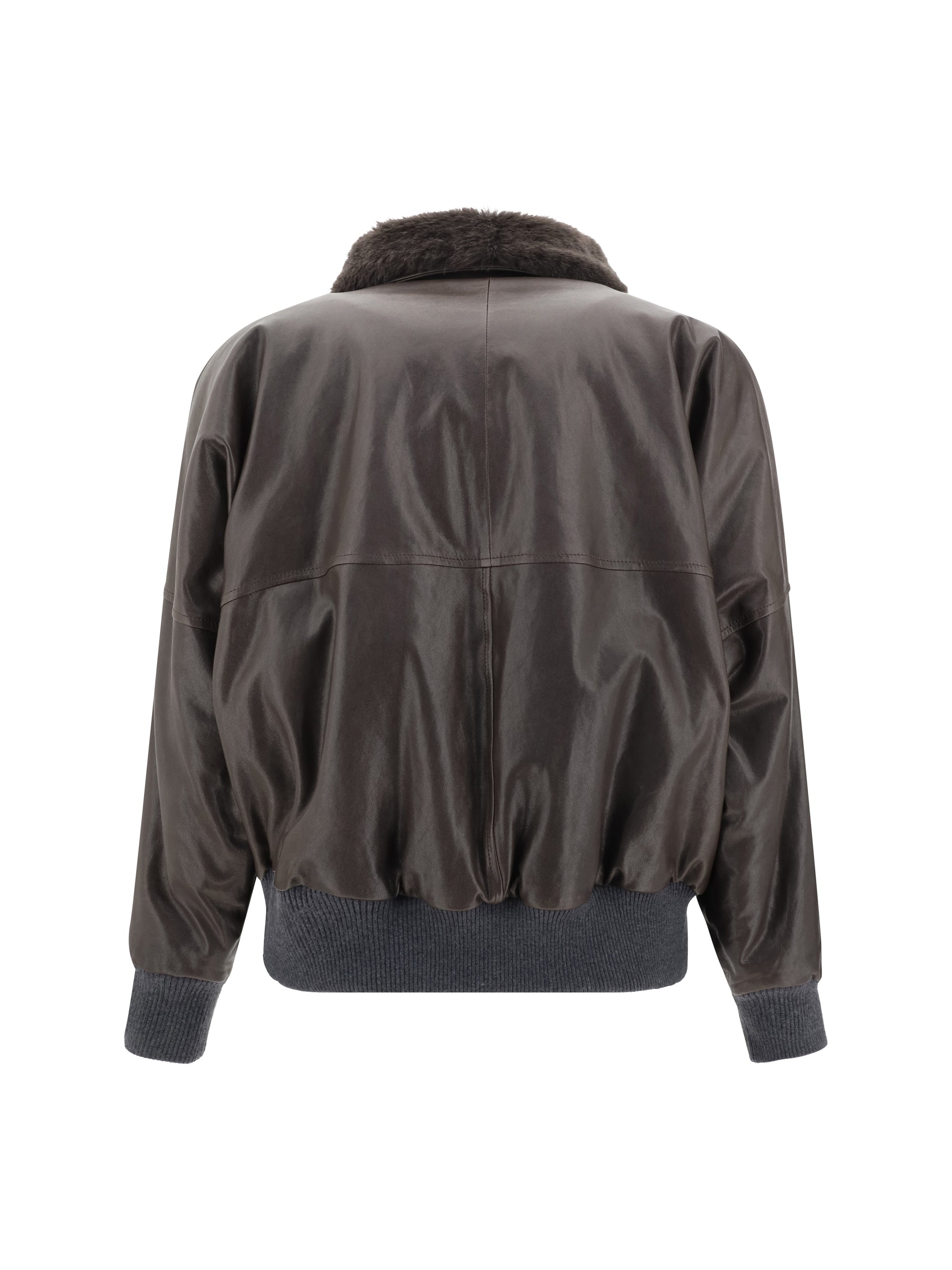 BRUNELLO CUCINELLI 42 leather jacket