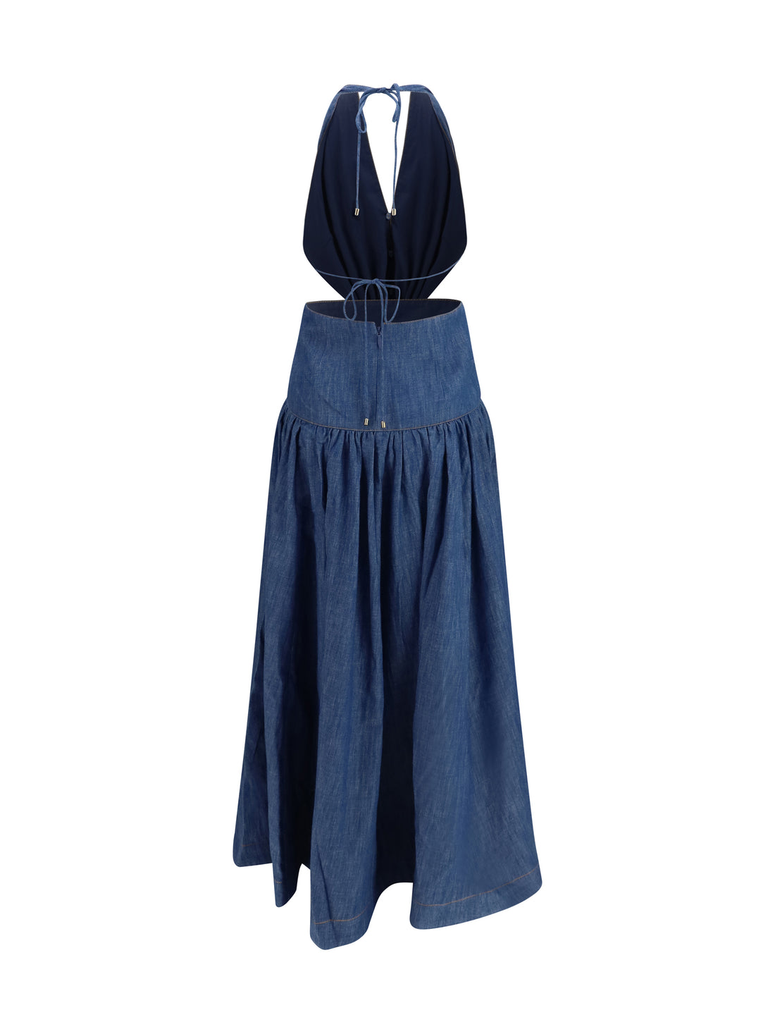 ZIMMERMANN 2 echo halterneck denim dress