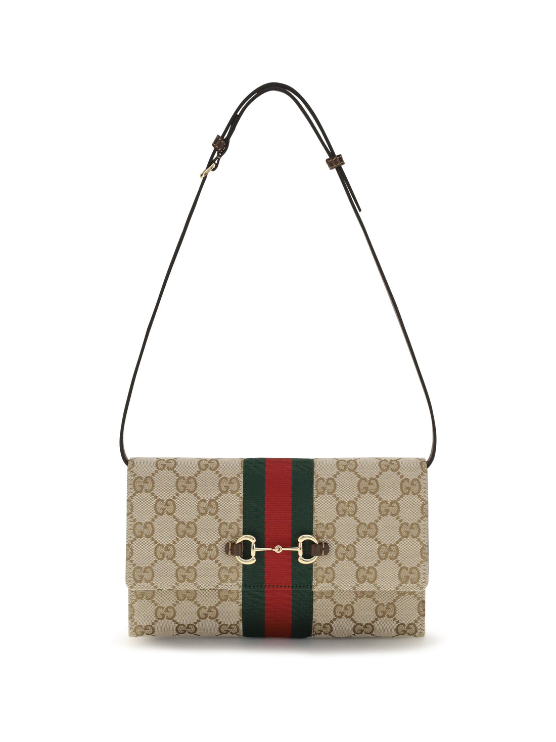 GUCCI OS horsebit web wallet with shoulder strap