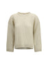BRUNELLO CUCINELLI M dazzling cable linen sweater with openwork ribbing 