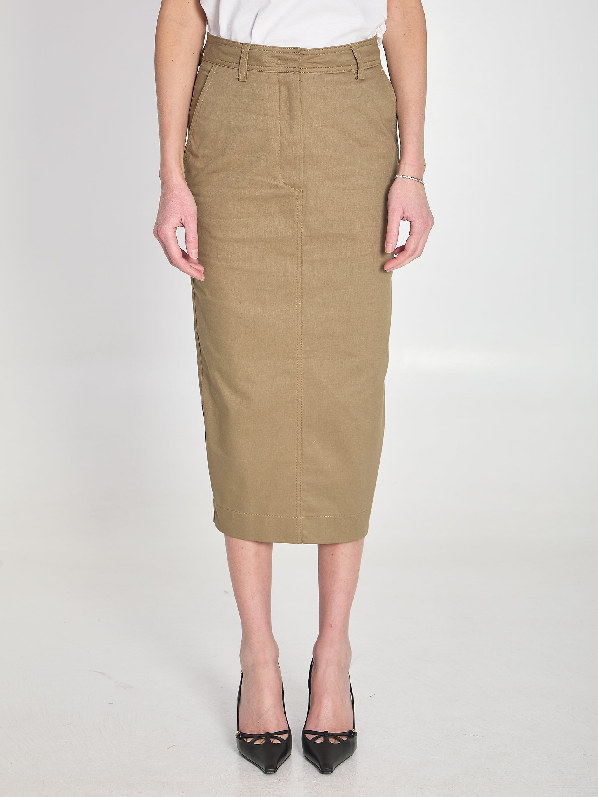 cotton gabardine skirt