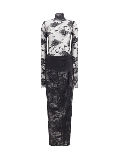 THE ANDAMANE 42 tessa sheer lace jumpsuit