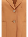 straight-cut wool gabardine blazer