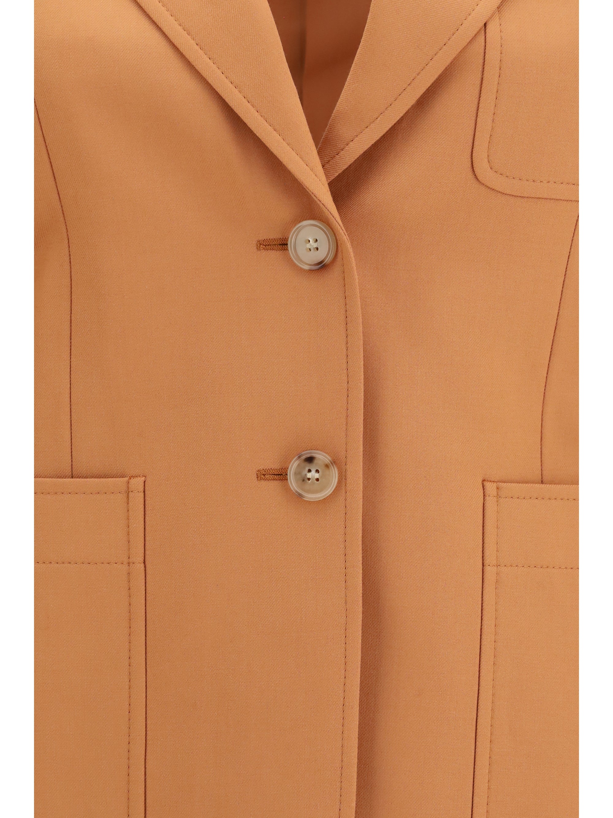 straight-cut wool gabardine blazer