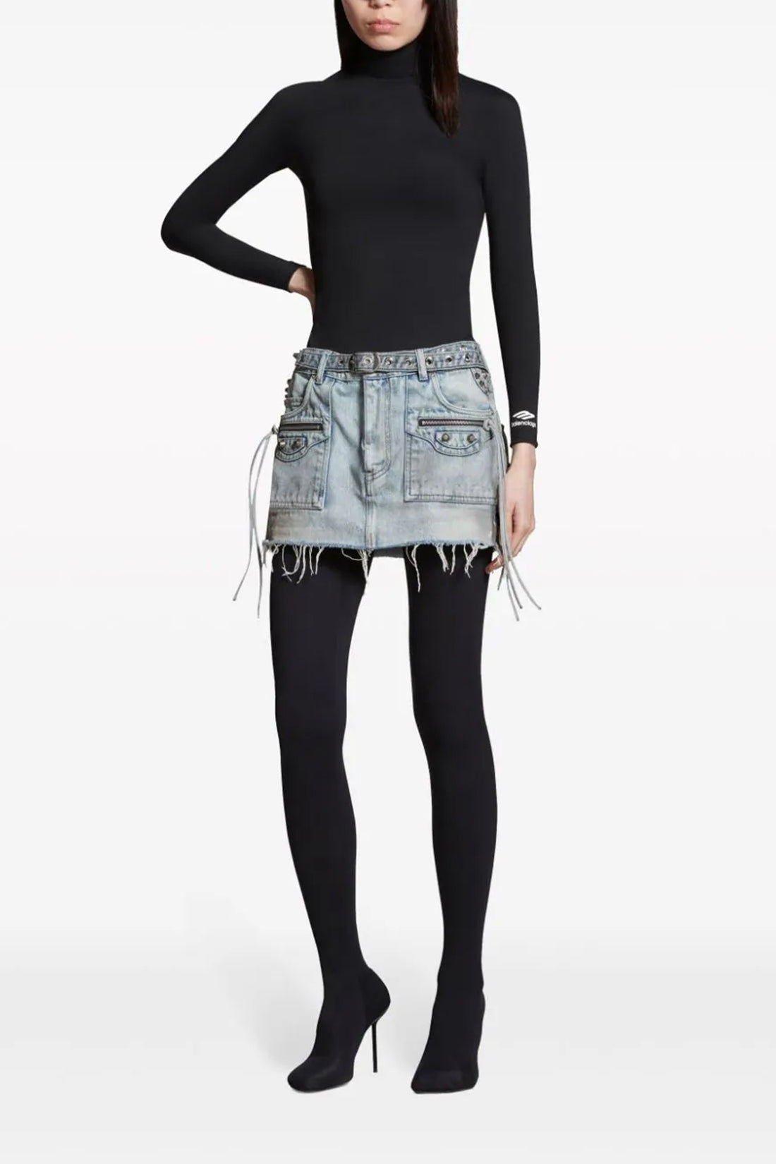 BALENCIAGA 36 cagole mini skirt in japanese cotton denim