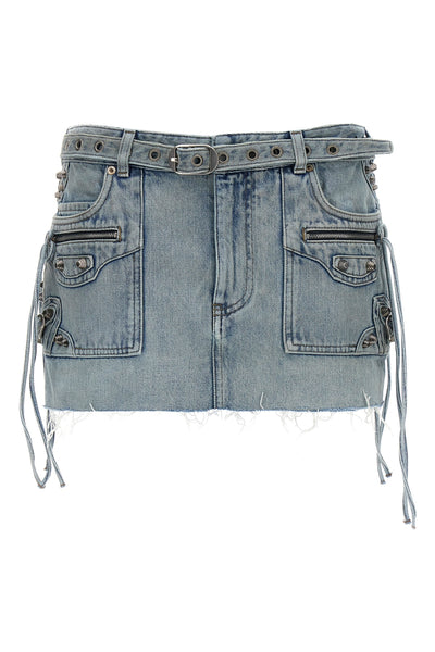 cagole mini skirt in japanese cotton denim