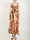 aster scarf print midi dress