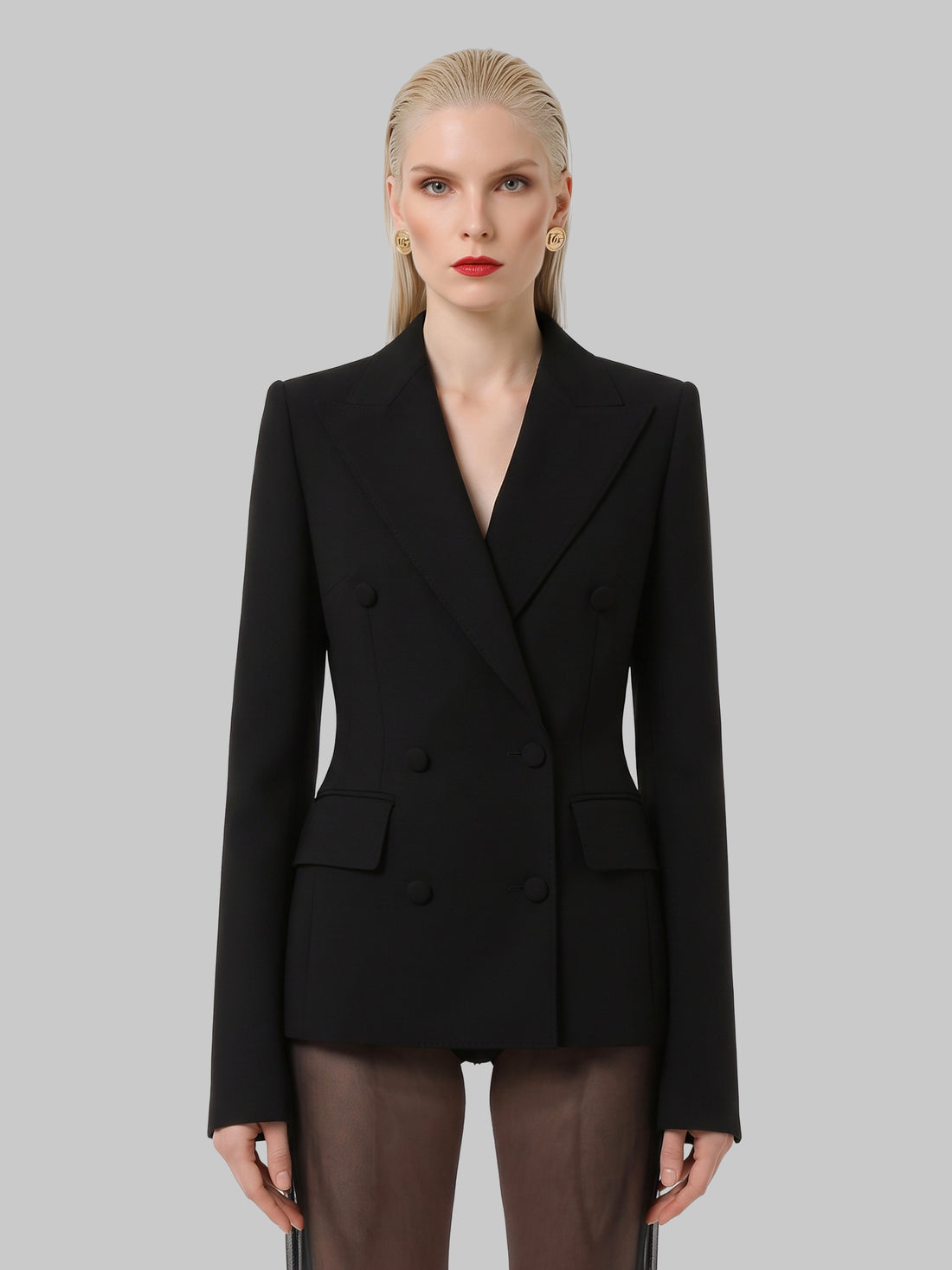 DOLCE&amp;GABBANA 40 double-breasted wool double crêpe jacket