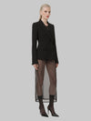 double-breasted wool double crêpe jacket