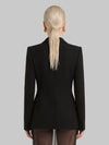 double-breasted wool double crêpe jacket