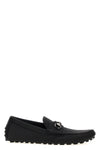 lgoo embossed leather driver loafers