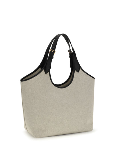 VERSACE OS tote fabric calf leather