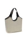 tote fabric calf leather