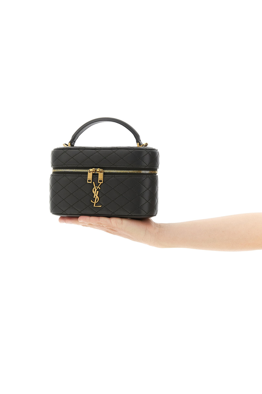 SAINT LAURENT OS gaby vanity diamond-quilted leather handbag