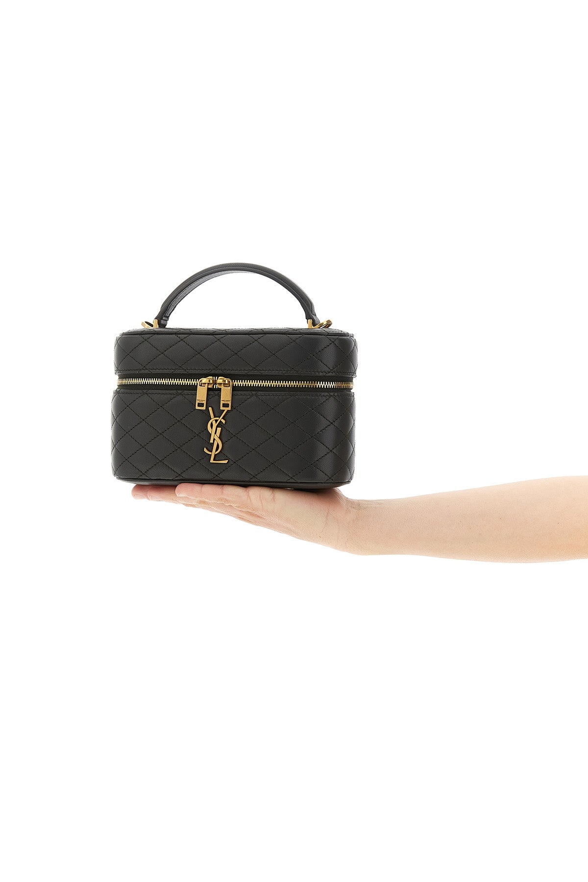 gaby vanity diamond-quilted leather handbag