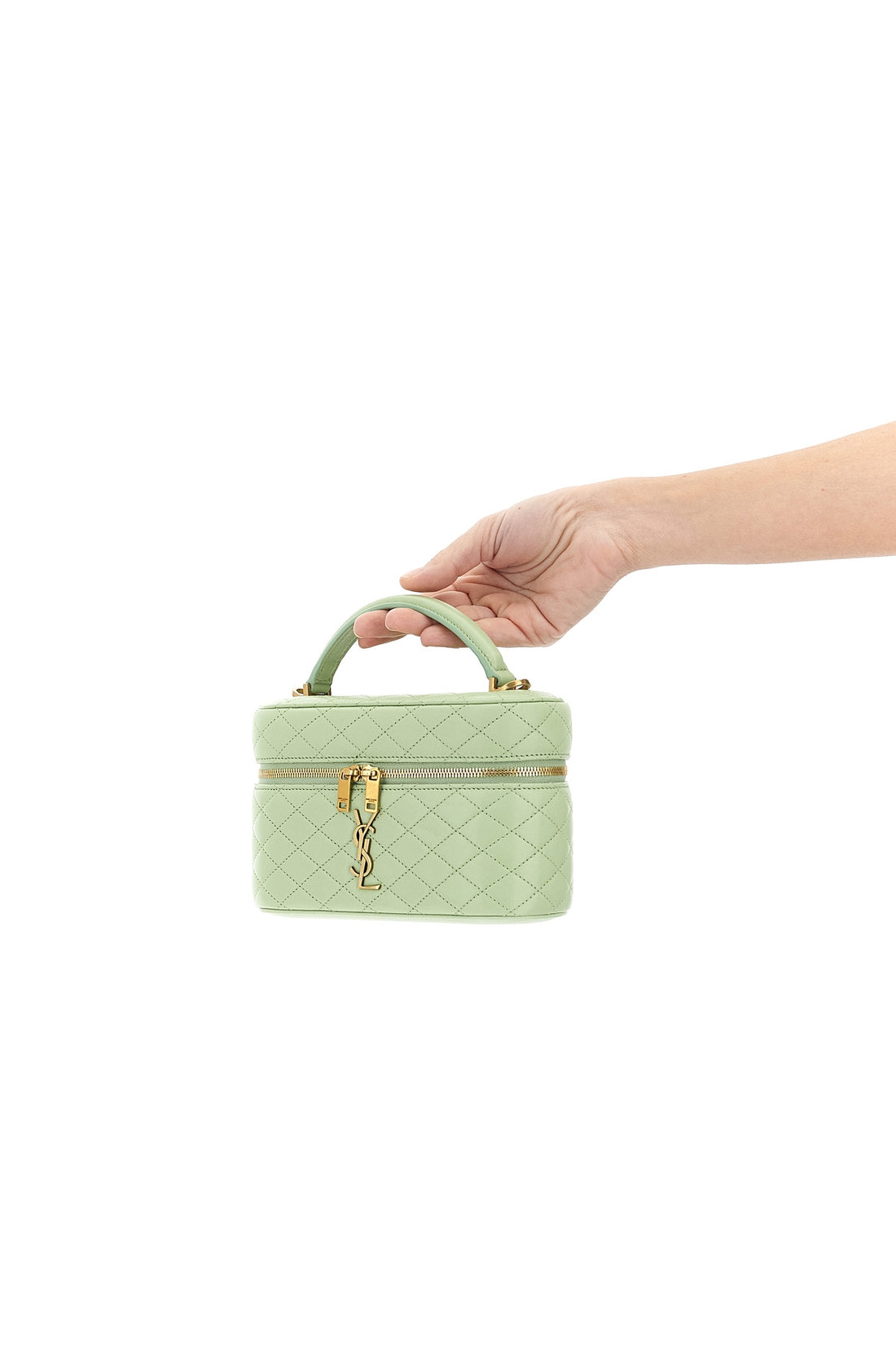 SAINT LAURENT OS gaby vanity diamond-shaped quilted leather handbag