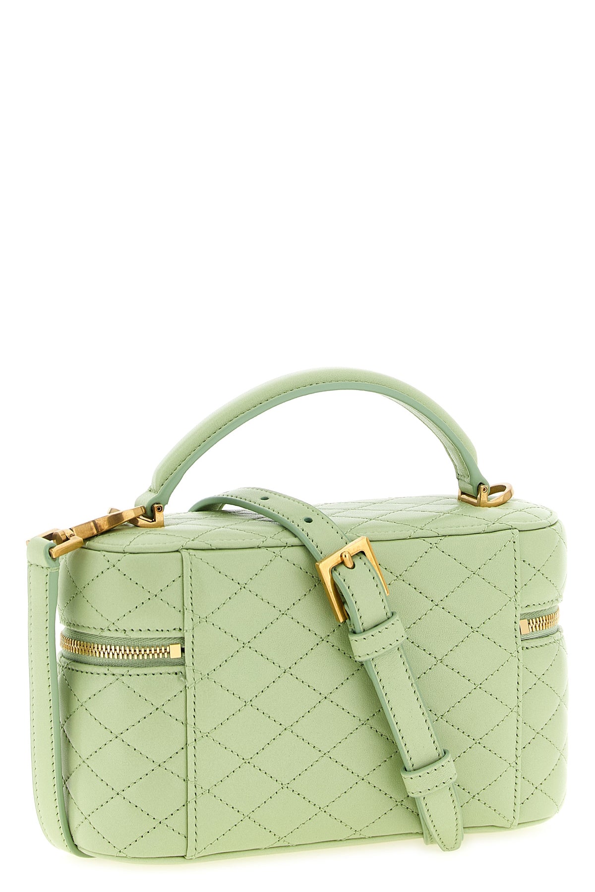 gaby vanity diamond-shaped quilted leather handbag