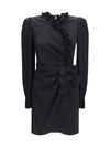 silk jacquard mini dress with ruffles