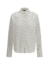 cotton broderie anglaise shirt with all-over logo embroidery