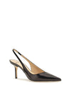 asymmetric slingback décolleté