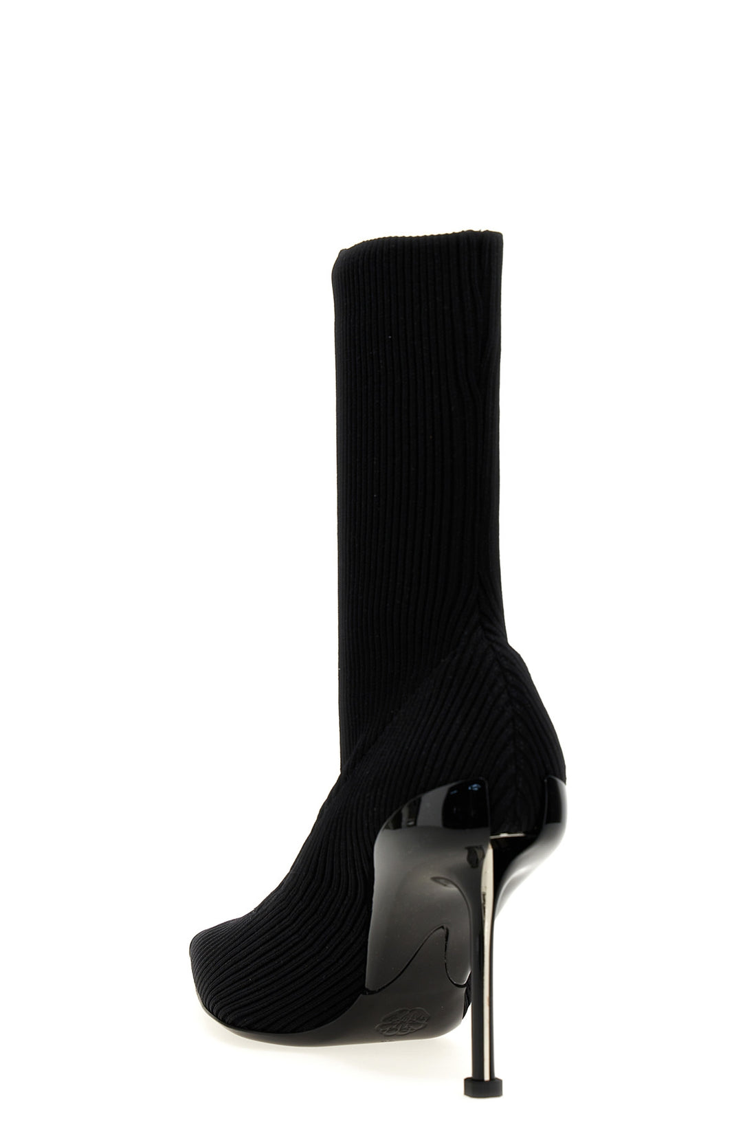 ALEXANDER MCQUEEN 36 slash ribbed knit ankle boots