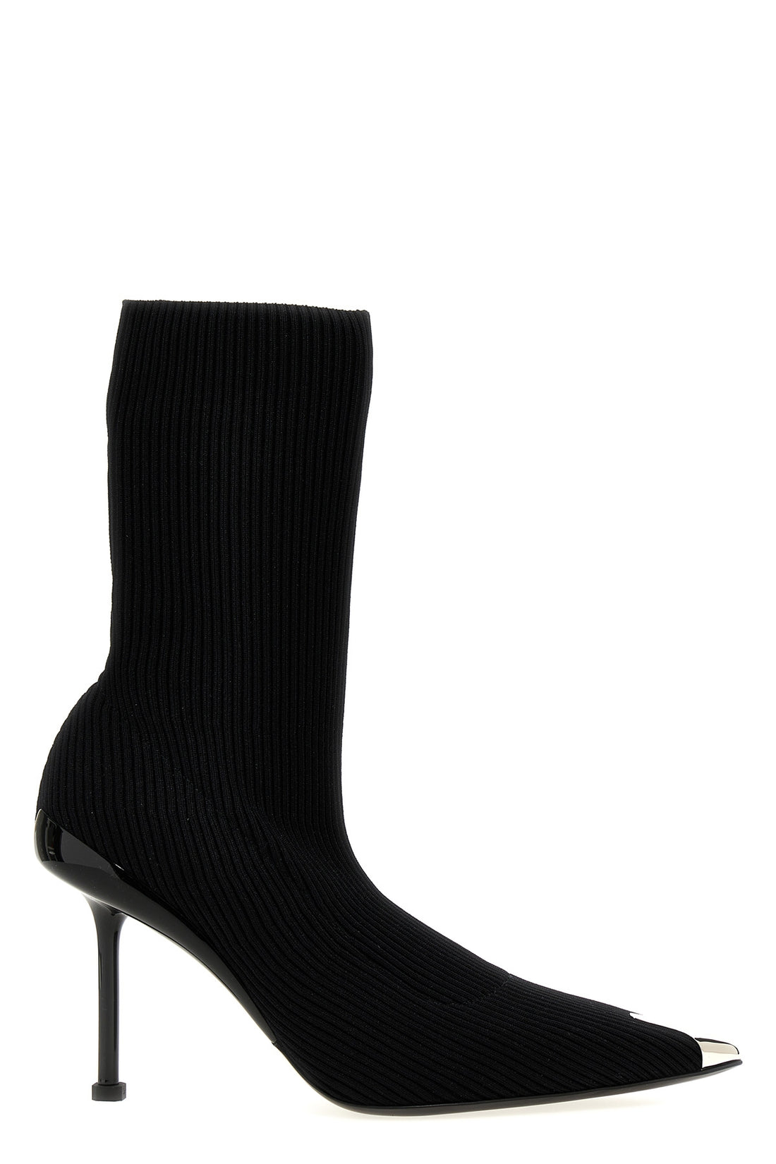 ALEXANDER MCQUEEN 36 slash ribbed knit ankle boots